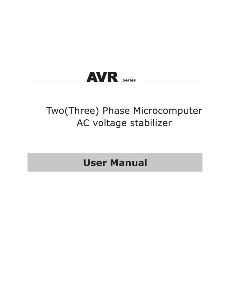 AVR Two Three PhaseUser Manual EPL | PDF