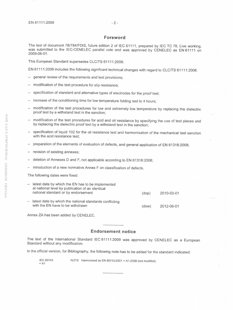 Iec 61111 (03-15) | PDF