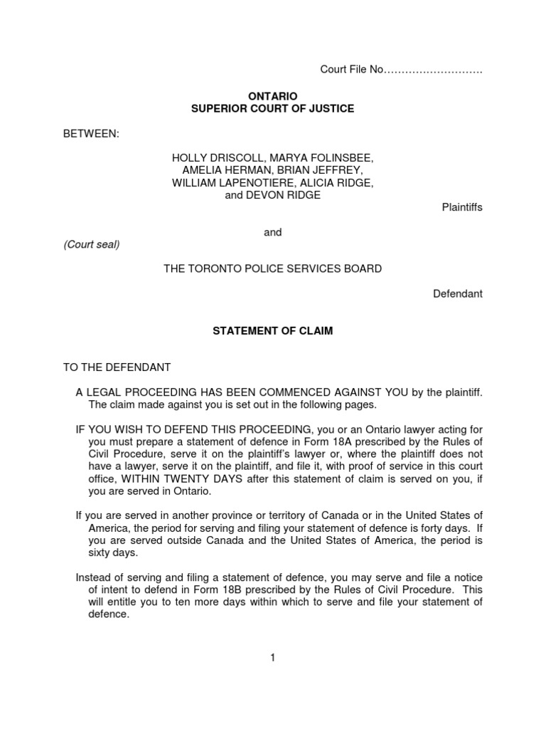 Sample of statement of claim in ethiopia picture