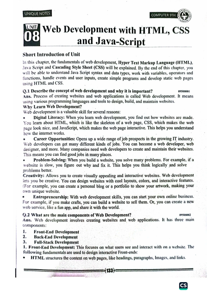 Class 9 Copmuter Notes | PDF