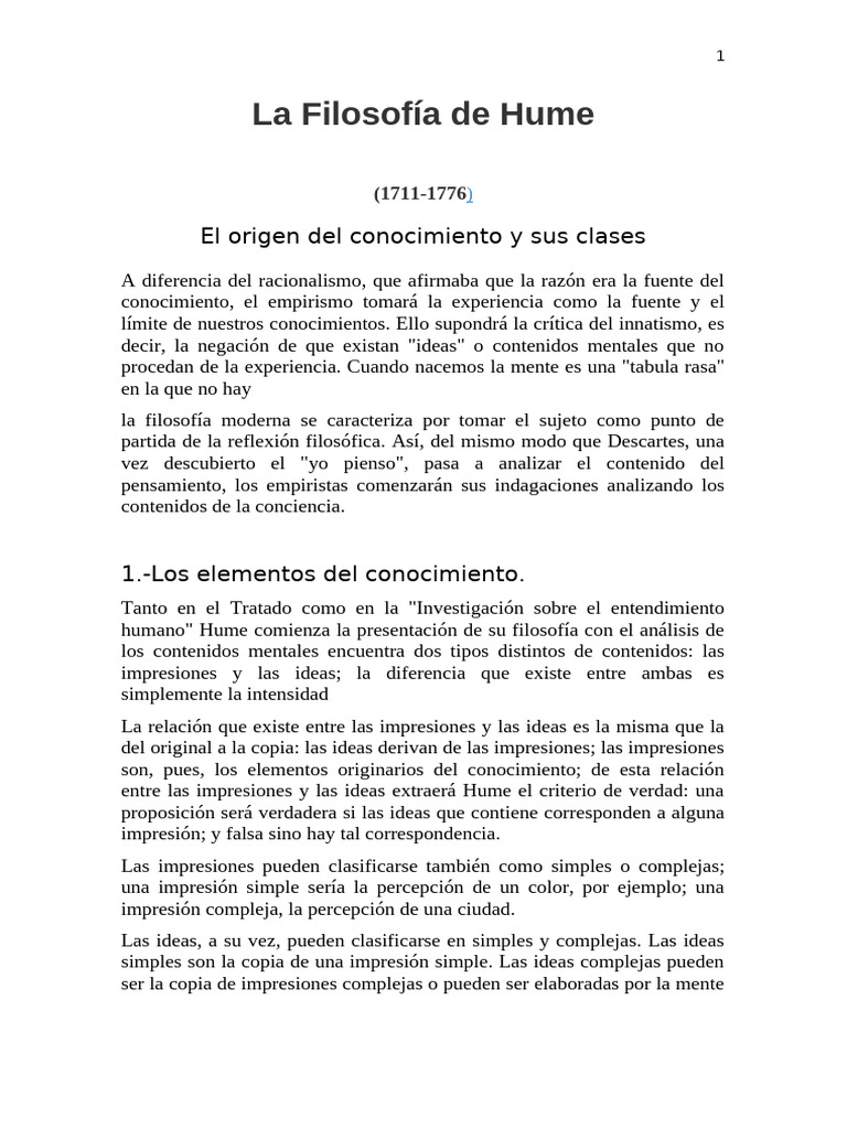 HUME | PDF | Causalidad | David Hume