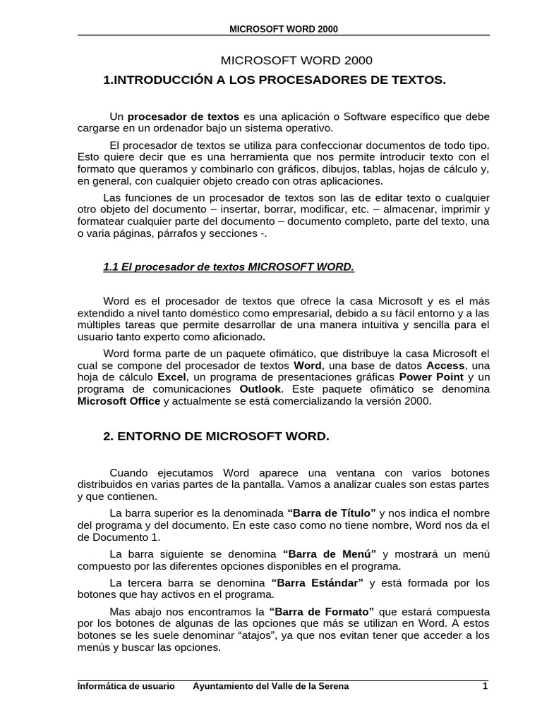Microsoft Word 2000 | PDF | Archivo de computadora | Microsoft Word