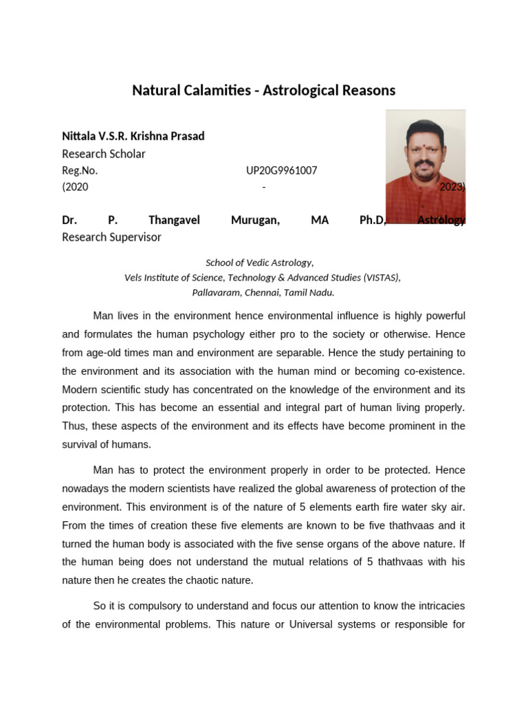 Natural Calamities - Astrological Reasons | PDF | Planets In Astrology ...