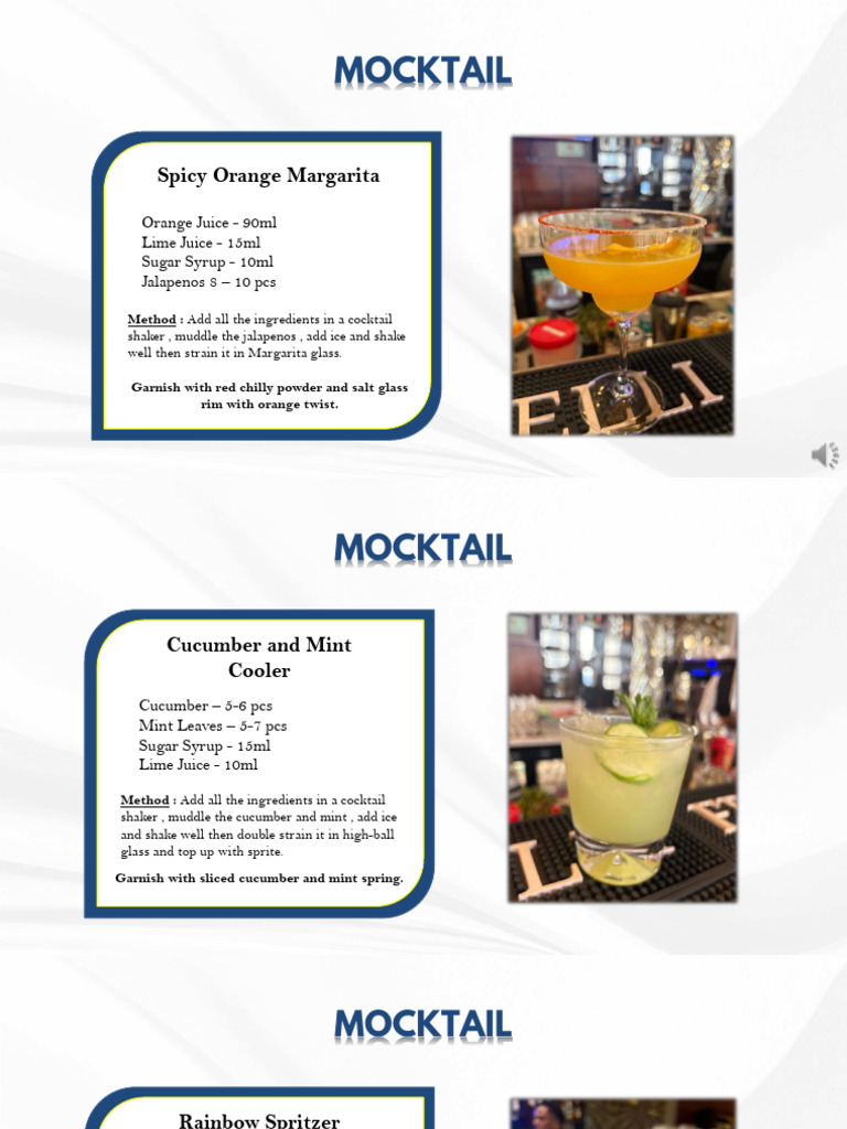 Mocktail Menu | PDF