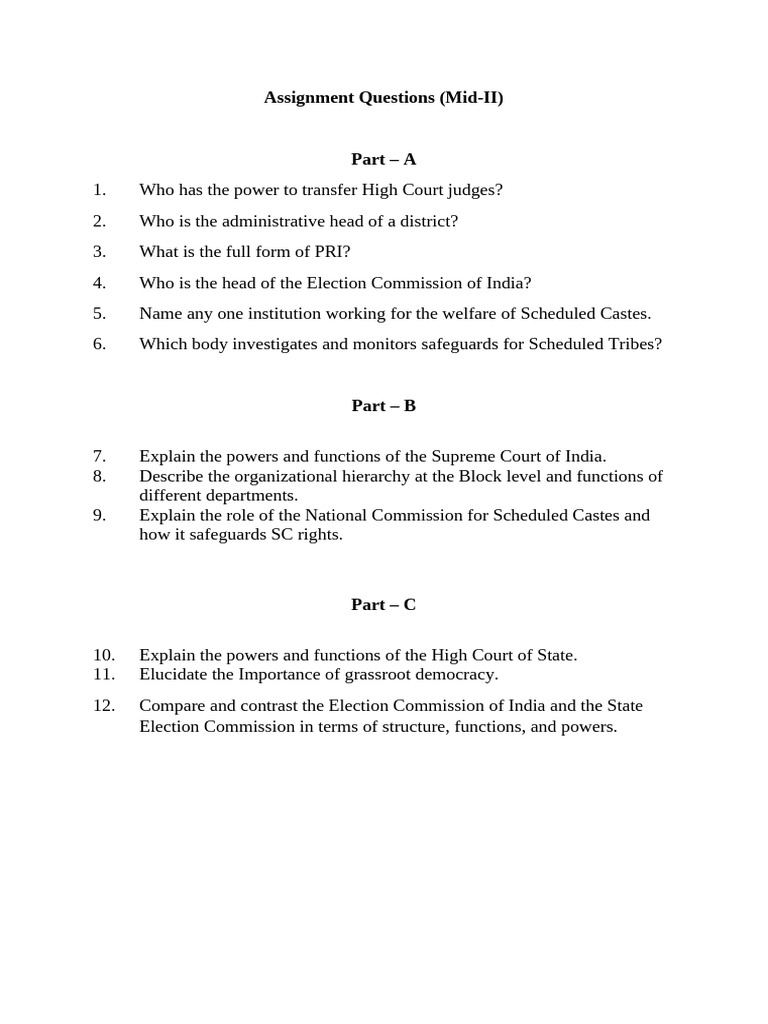 Assignment (Mid - 2) | PDF