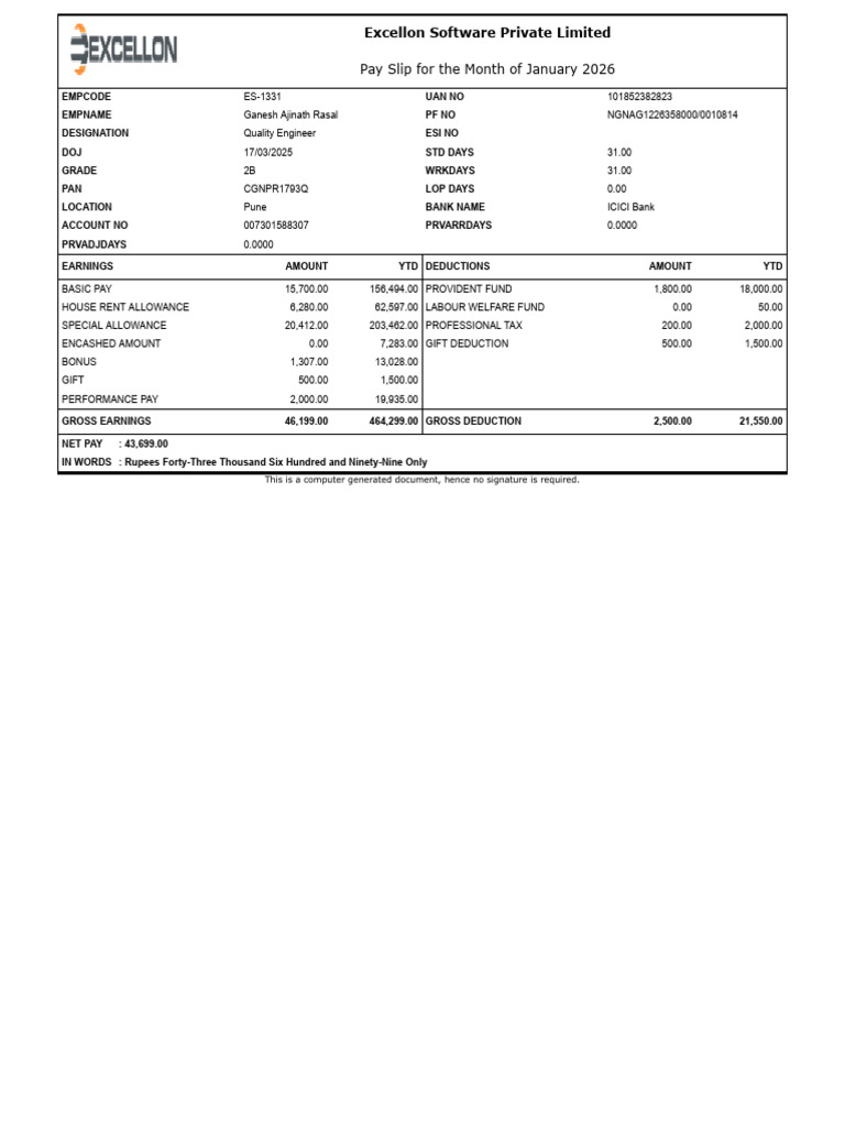 ES-1331 Payslip Jan2026 | PDF | Government Finances | Social Security