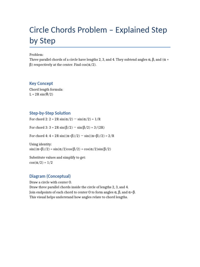 Circle Chords Solution | PDF