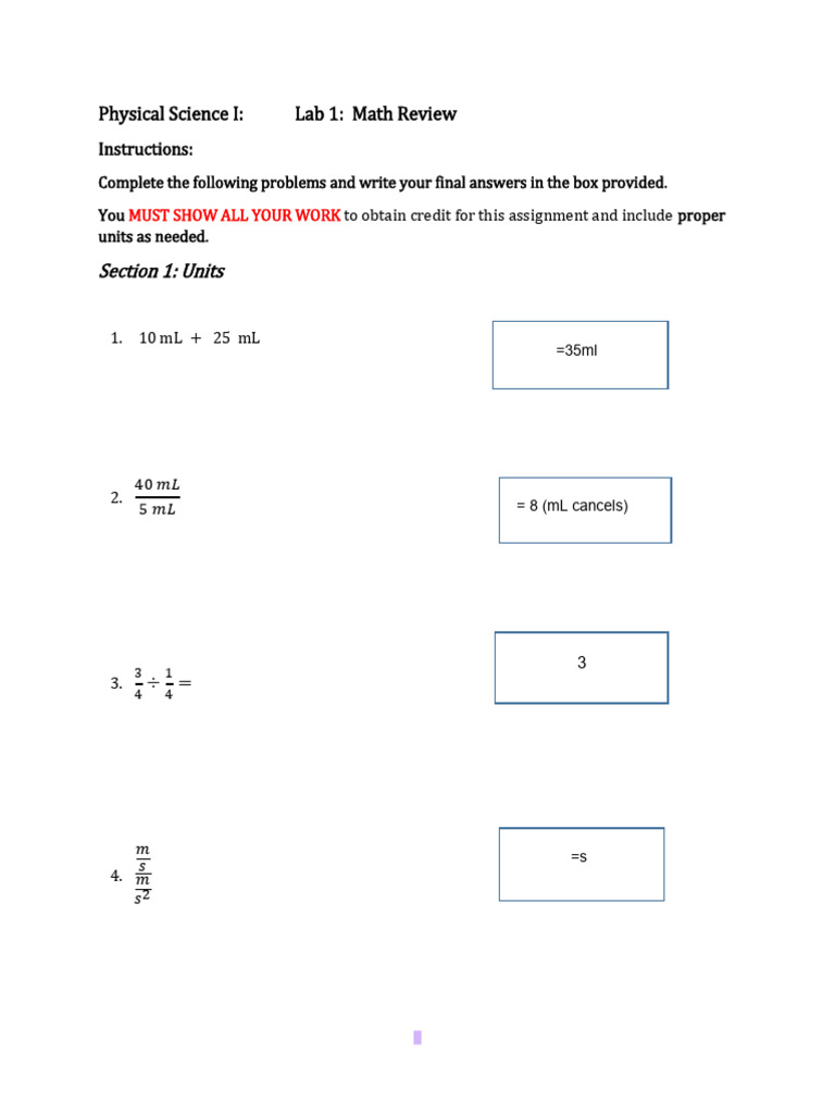 Phy SC I - Lab 1 - Math Review - Ver 4 | PDF | Chess | Number Theory