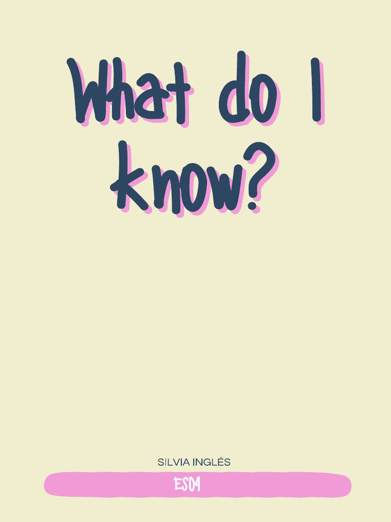 02-What Do I Know | PDF