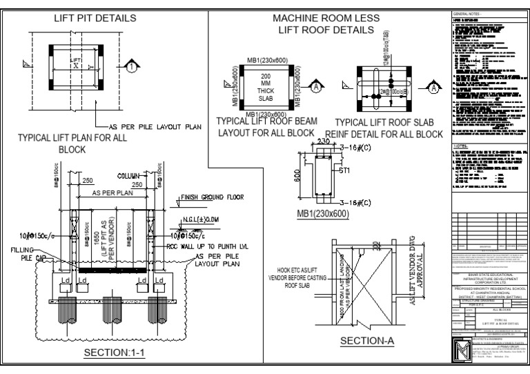 Stru-Typical Machine Room Less Lift Detail | PDF