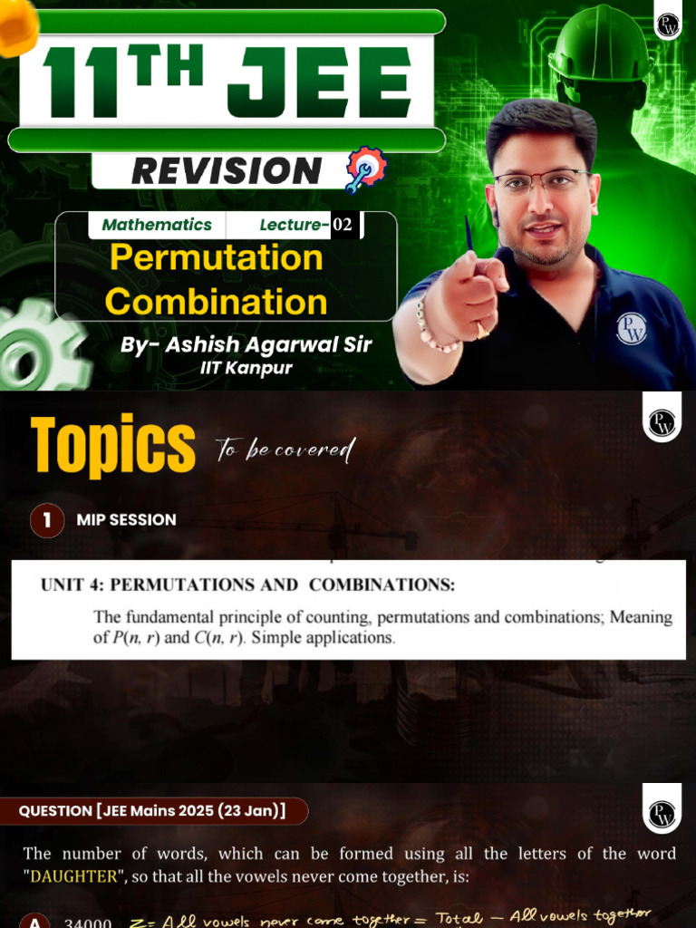 Permutation Combination 02 Class Notes | PDF