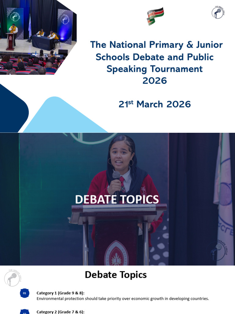 The 2026 National Primary and JS Debate and Public Speaking Topics | PDF