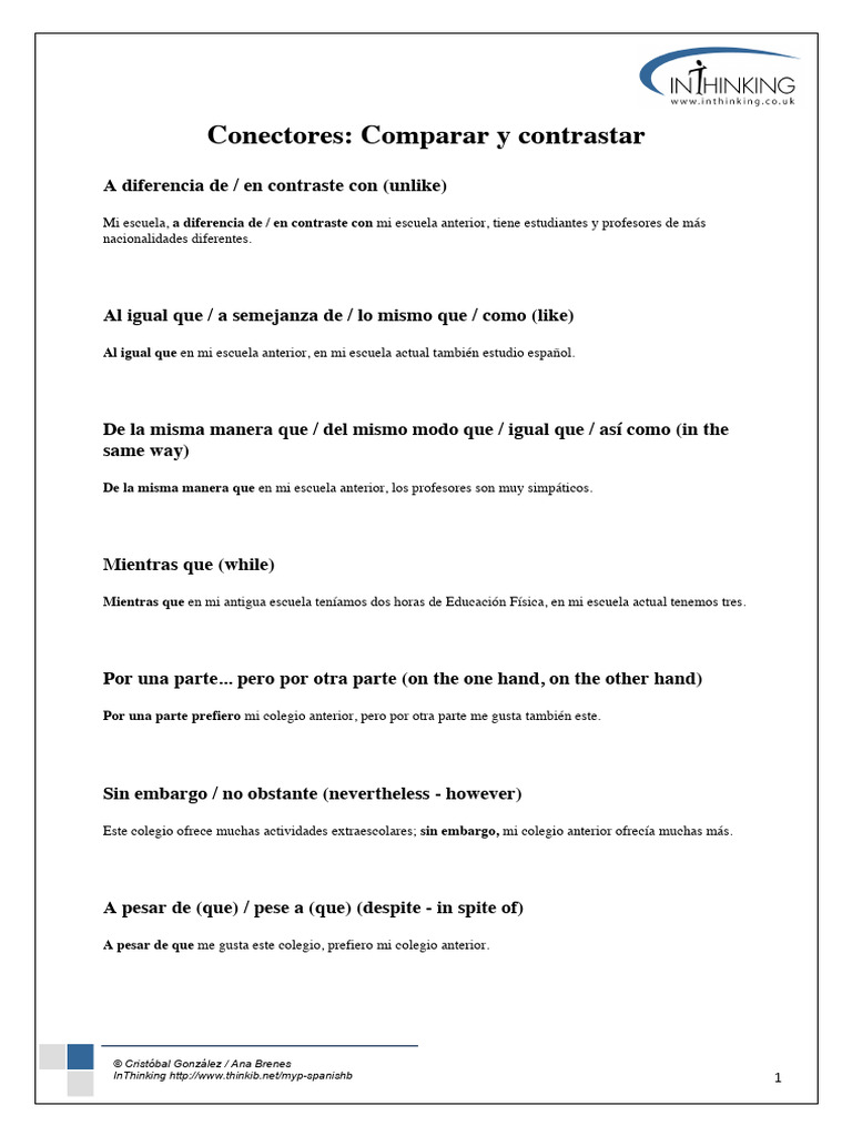 Comparar y Contrastar | PDF