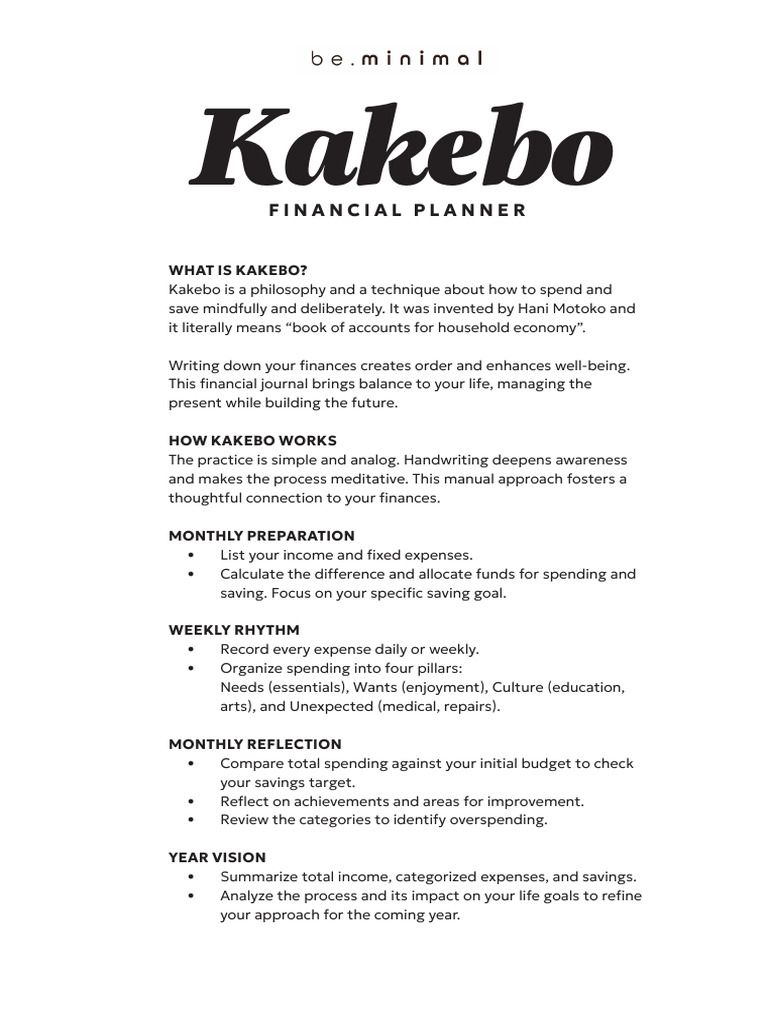 Kakebo A4 BW | PDF