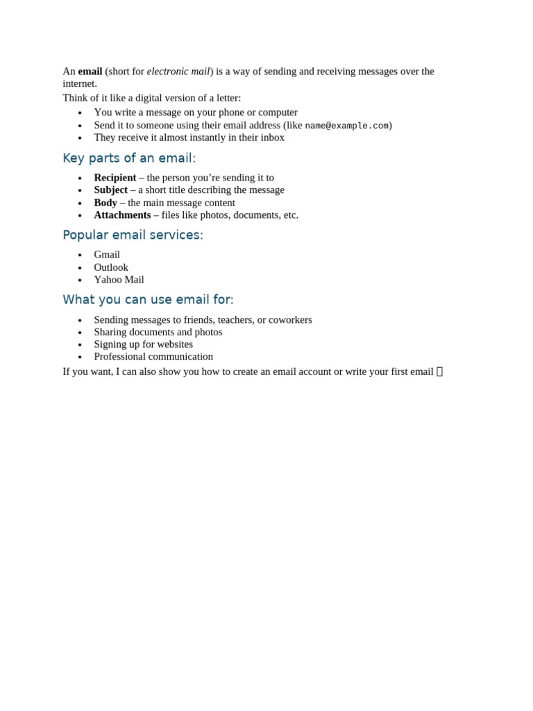 Key Parts of An Email | PDF