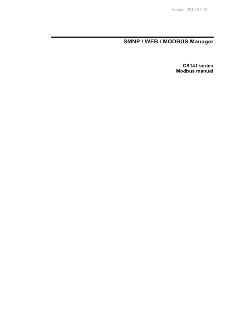 Manual MODBUS CS141 en | PDF