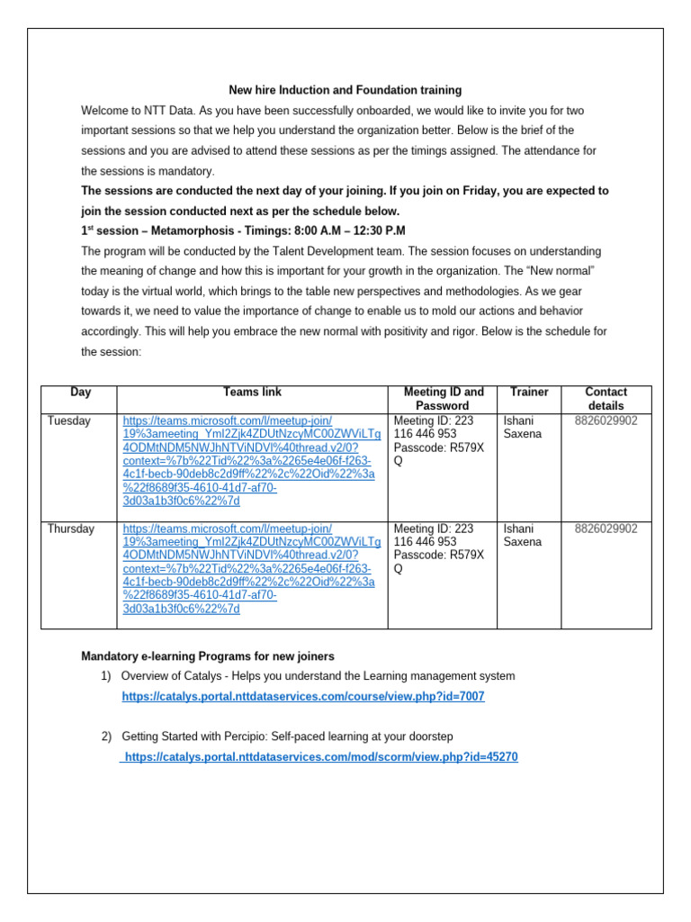 New Hire Induction and Foundation Training - 2024 | PDF