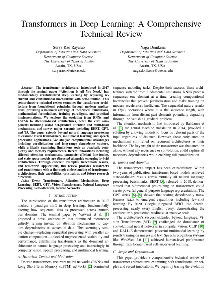 Transformers Deep Learning Paper | PDF