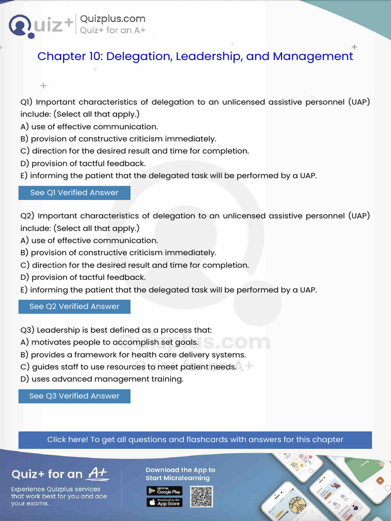Important Characteristics of Delegation To An Unlicensed Assistive ...