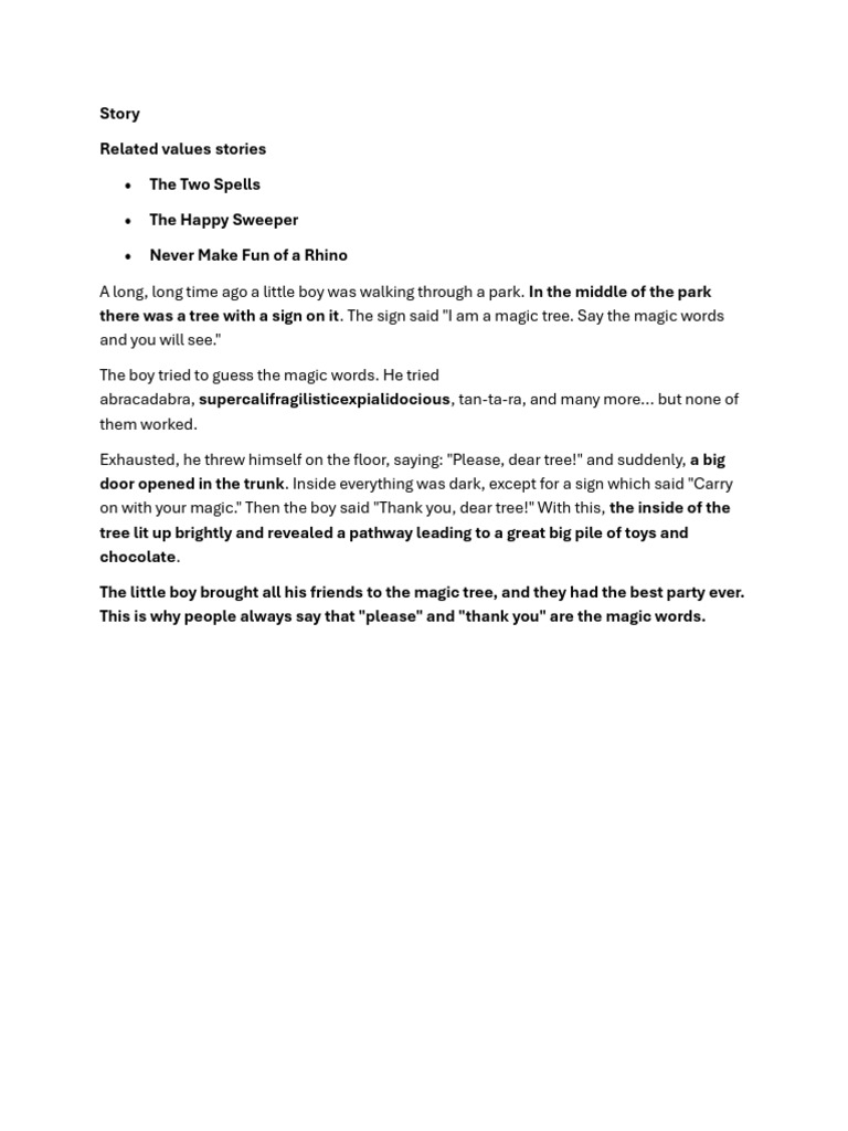 Story Magic Tree | PDF