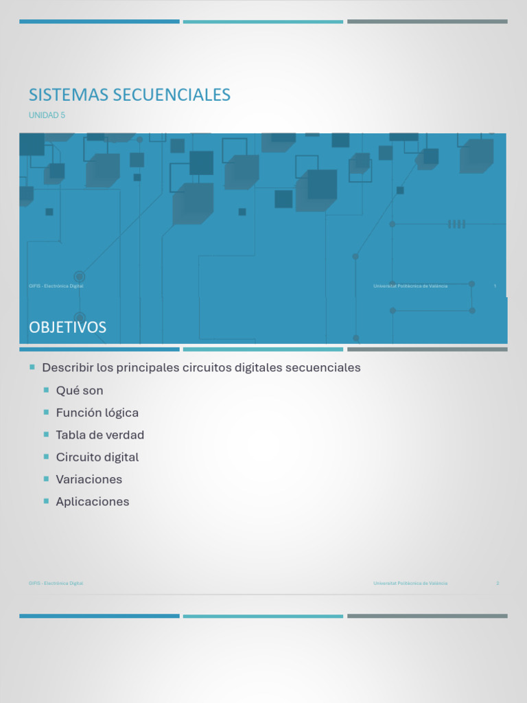 EDIG - GFIS - U5 - Sistemas Secuenciales | PDF | Diseño electronico ...