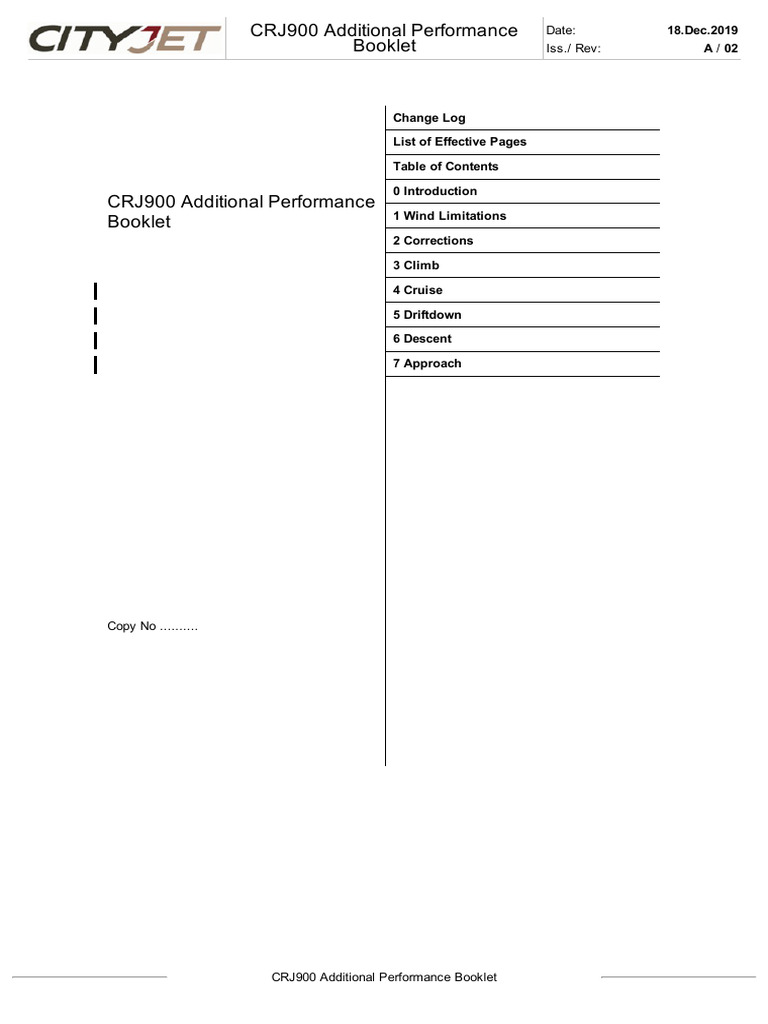 CRJ900 Additional Performance Booklet | PDF
