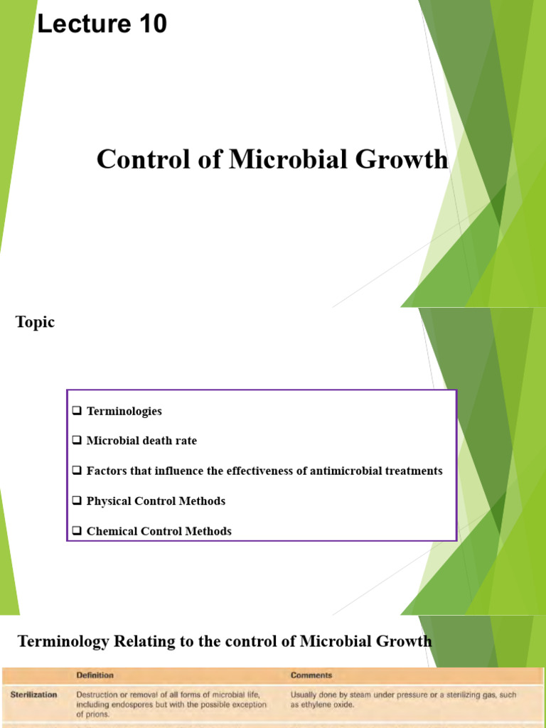 MIC 202 Lecture 10 Microbial Control | PDF | Sterilization ...