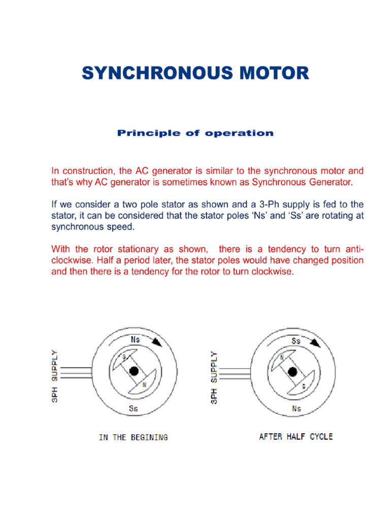 Synchronous Motor Details | PDF