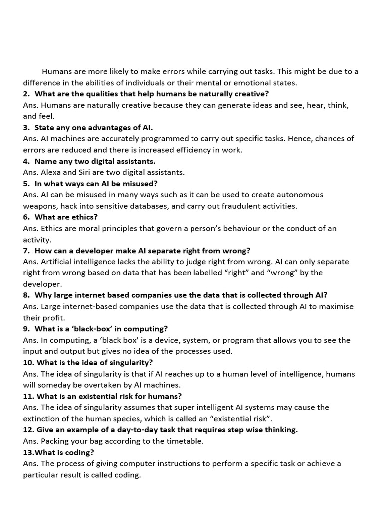 Grade 6 AI Annual Worksheet | PDF