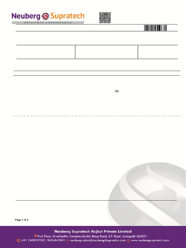 Abnormal Result(s) Summary: Laboratory Report | PDF