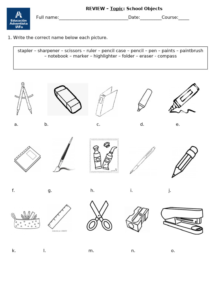 Review School Objects | PDF