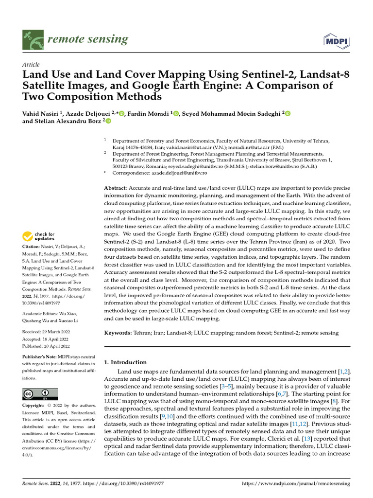 Land Use and Land Cover Mapping Using Sentinel-2 L | PDF | Remote ...
