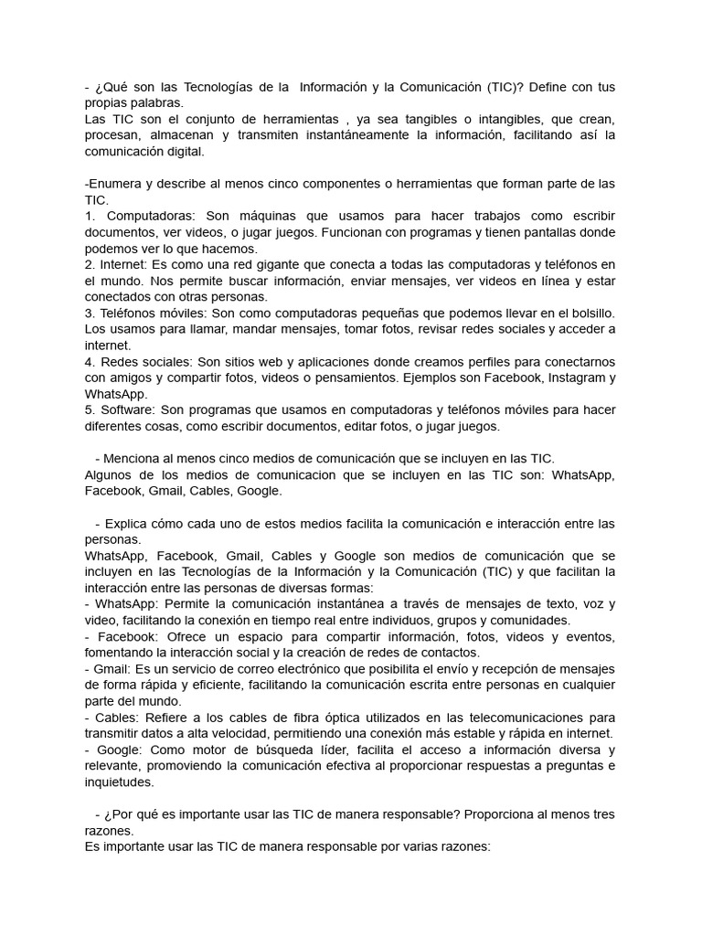 Las TIC | PDF | Tecnología de información y comunicaciones | Internet