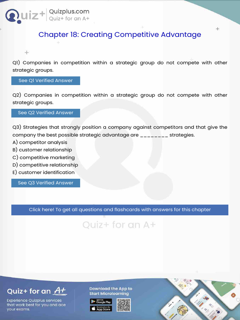 Companies in Competition Within A Strategic Group Do Not Compete With ...