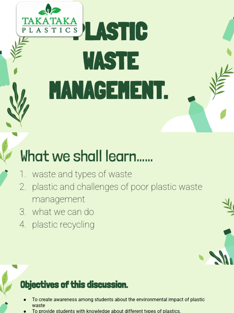Plastic Waste Management New. | PDF | Plastic | Waste