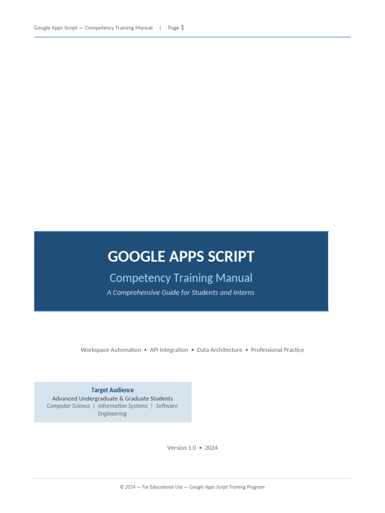 Google Apps Script Training Manual | PDF | Client–Server Model | Java ...