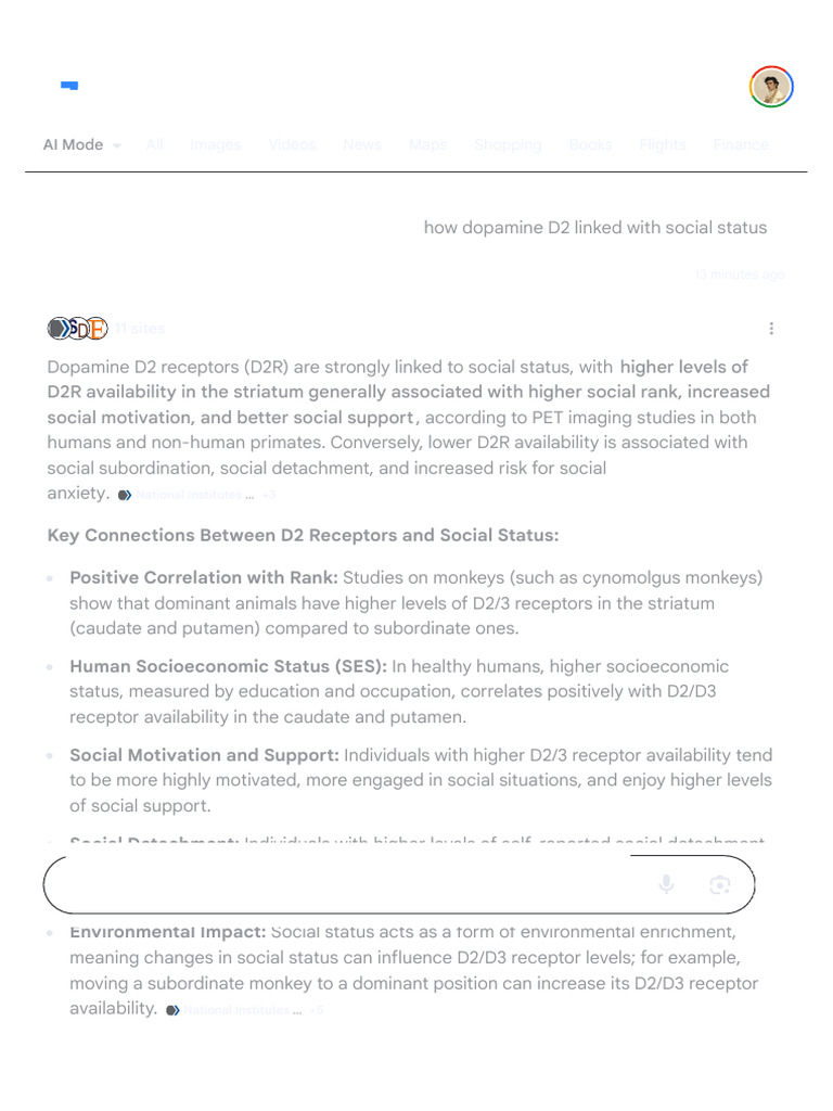 How Dopamine D2 Linked With Social Status - Google Search | PDF ...