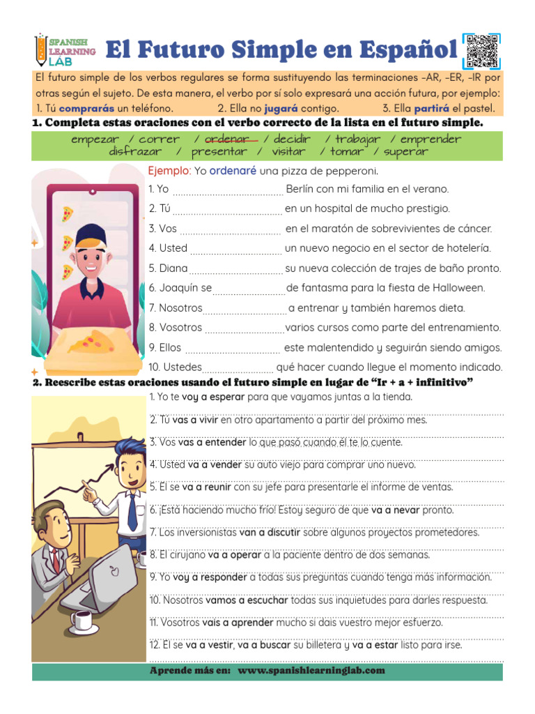 El Futuro Simple de Indicativo en Espanol Ejercicios en PDF | PDF
