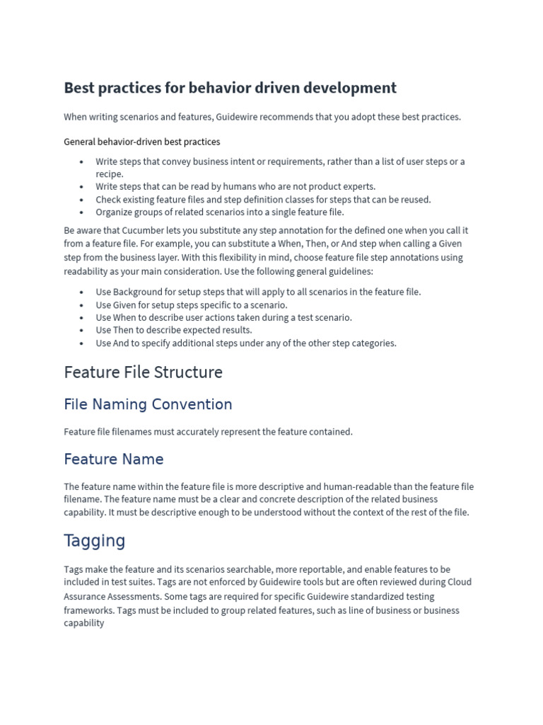Guidewire Testing Standards and Best Practices | PDF | Information ...