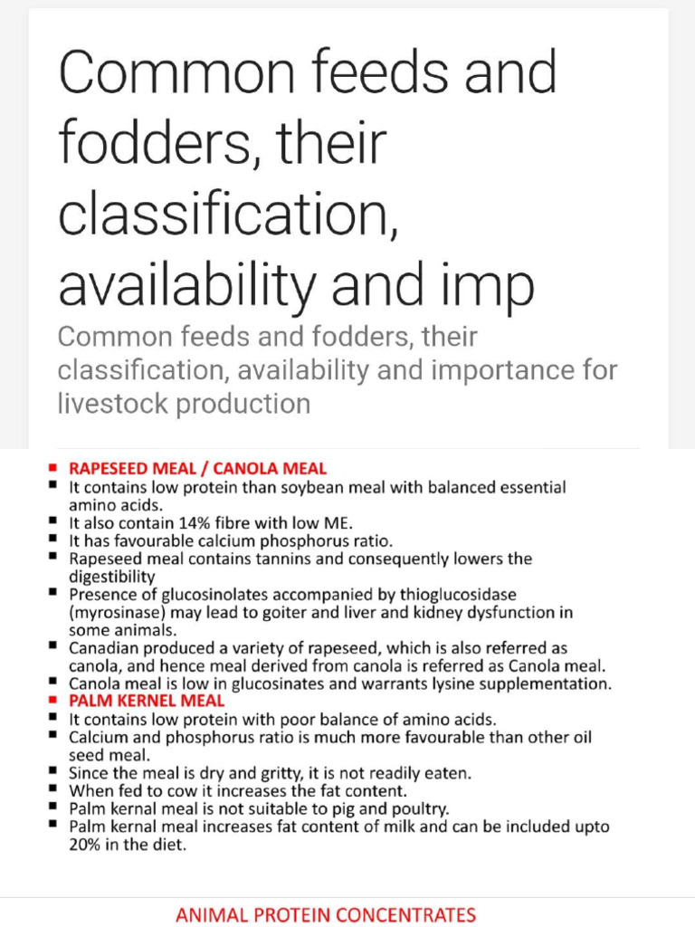 Common Feeds and Fodder. Nutrition | PDF