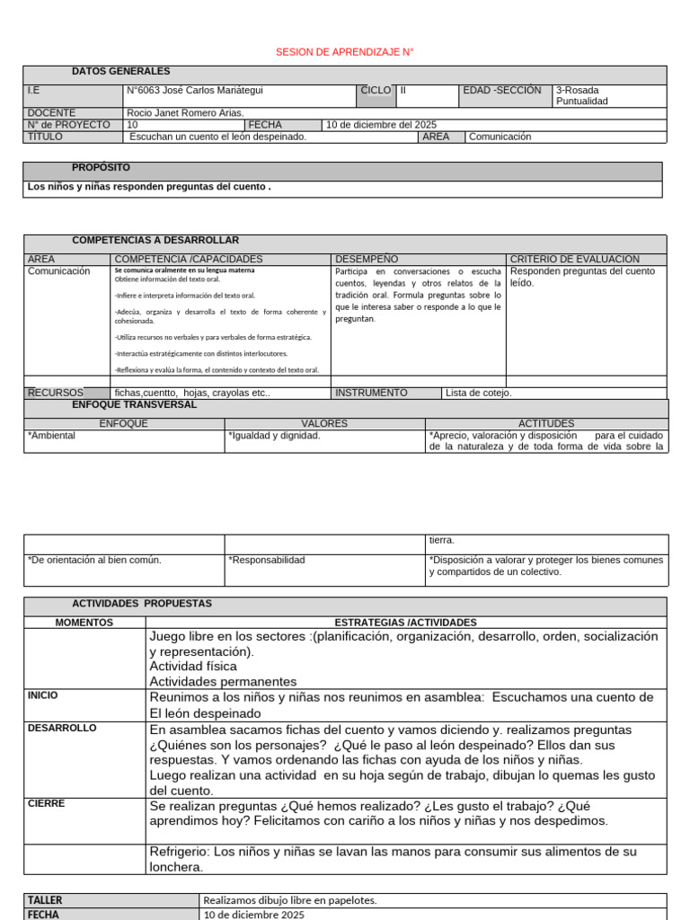Sesion 10 de Diciembre 2025 | PDF | Evaluación | Cognición