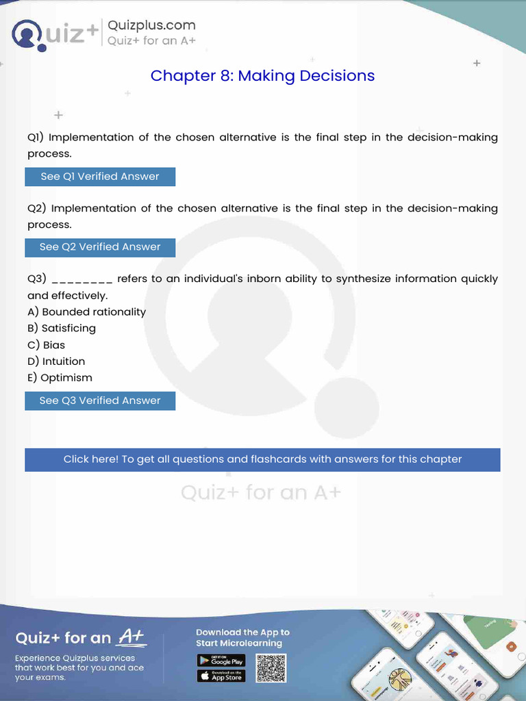 Implementation of The Chosen Alternative Is The Final Step in The ...
