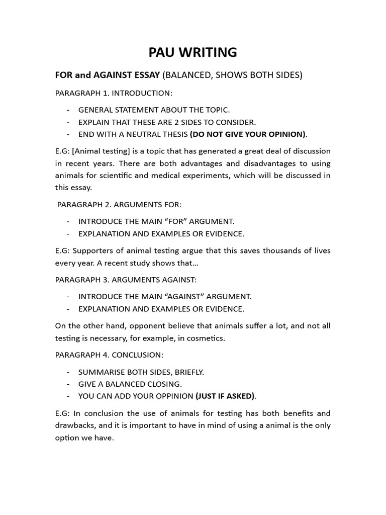 Pau Writing | PDF | Animal Testing | Argument