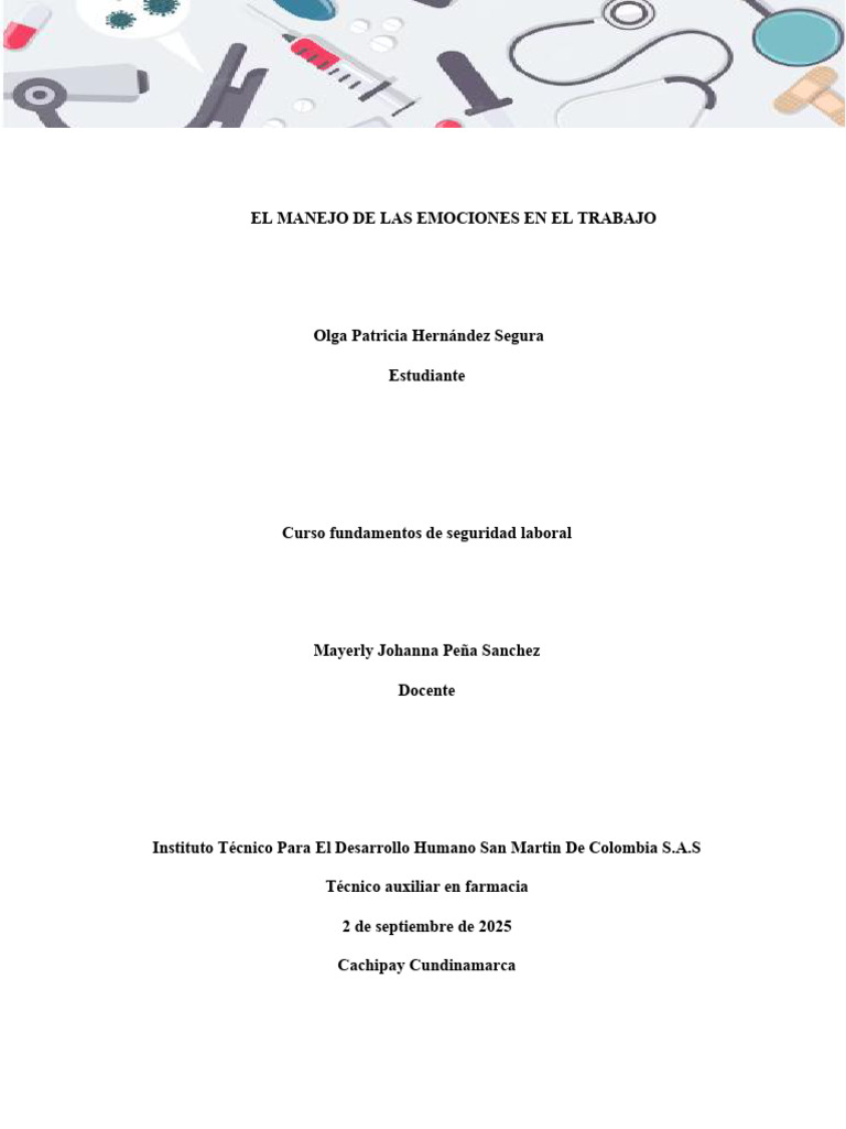 Actividad El Manejo de Las Emociones en El Trabajo | PDF | Las ...