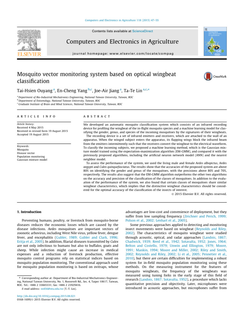 Mosquito Vector Monitoring System Based On Optical Wingbeat ...