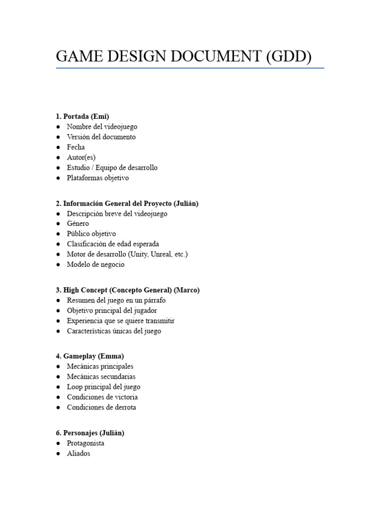 GDD Ejemplo | PDF