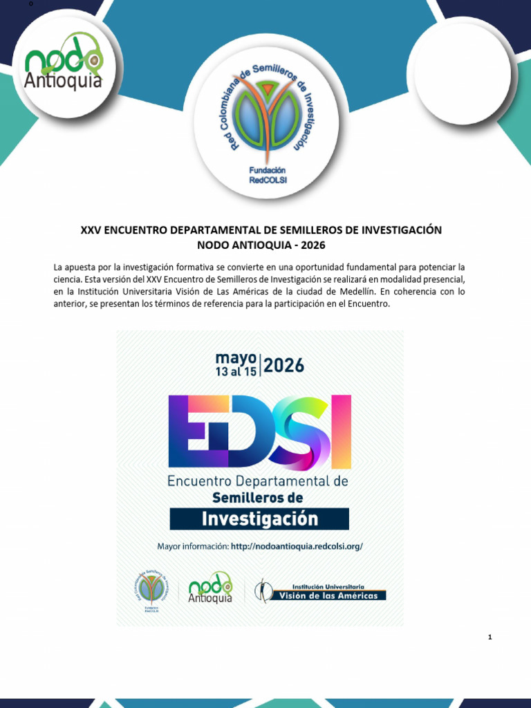 Términos de Referencia EDSI 2026 | PDF | Iniciativa empresarial | Business