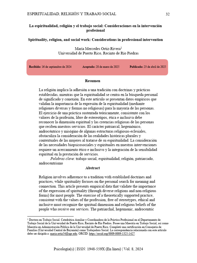 Ortiz-Rivera, M. M. (2025) . | PDF | Trabajo Social | Mujer