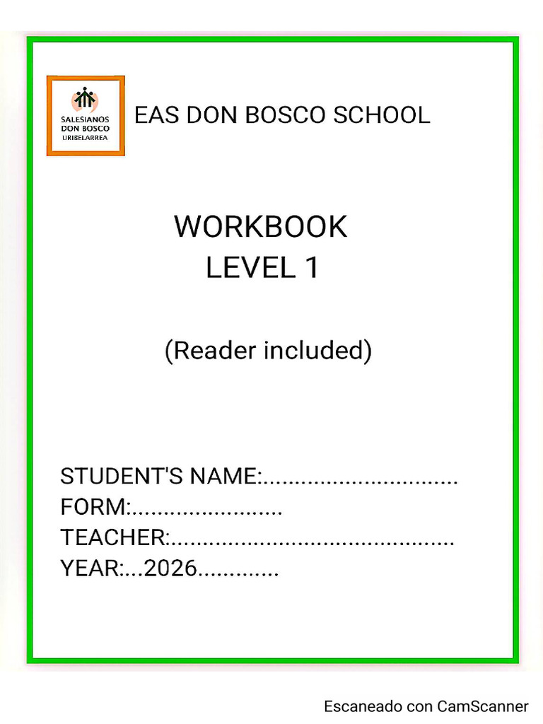 Workbook Level 1 - Eas Don Bosco 2026 | PDF