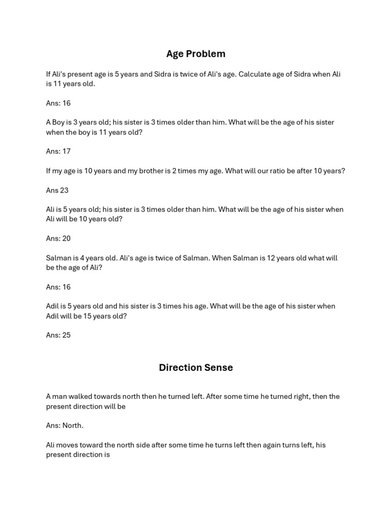 Age Problem | PDF